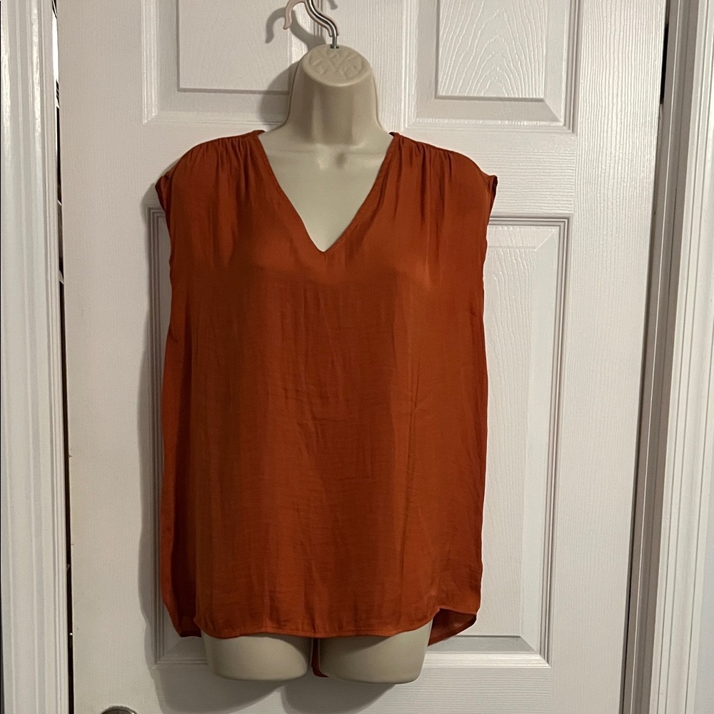 Rachel Rachael Roy Women's V-Neck Orange Top M